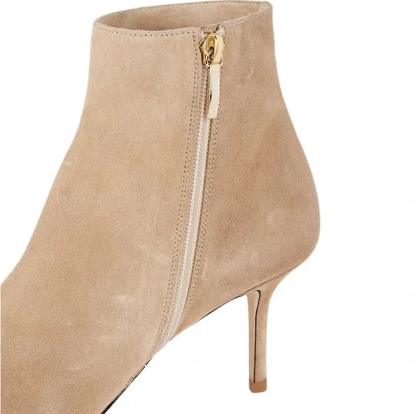 NIB L'Agence Aimee Beige Suede Ankle Boot - Sz 37.5 = US 7.5 - Picture 5 of 13
